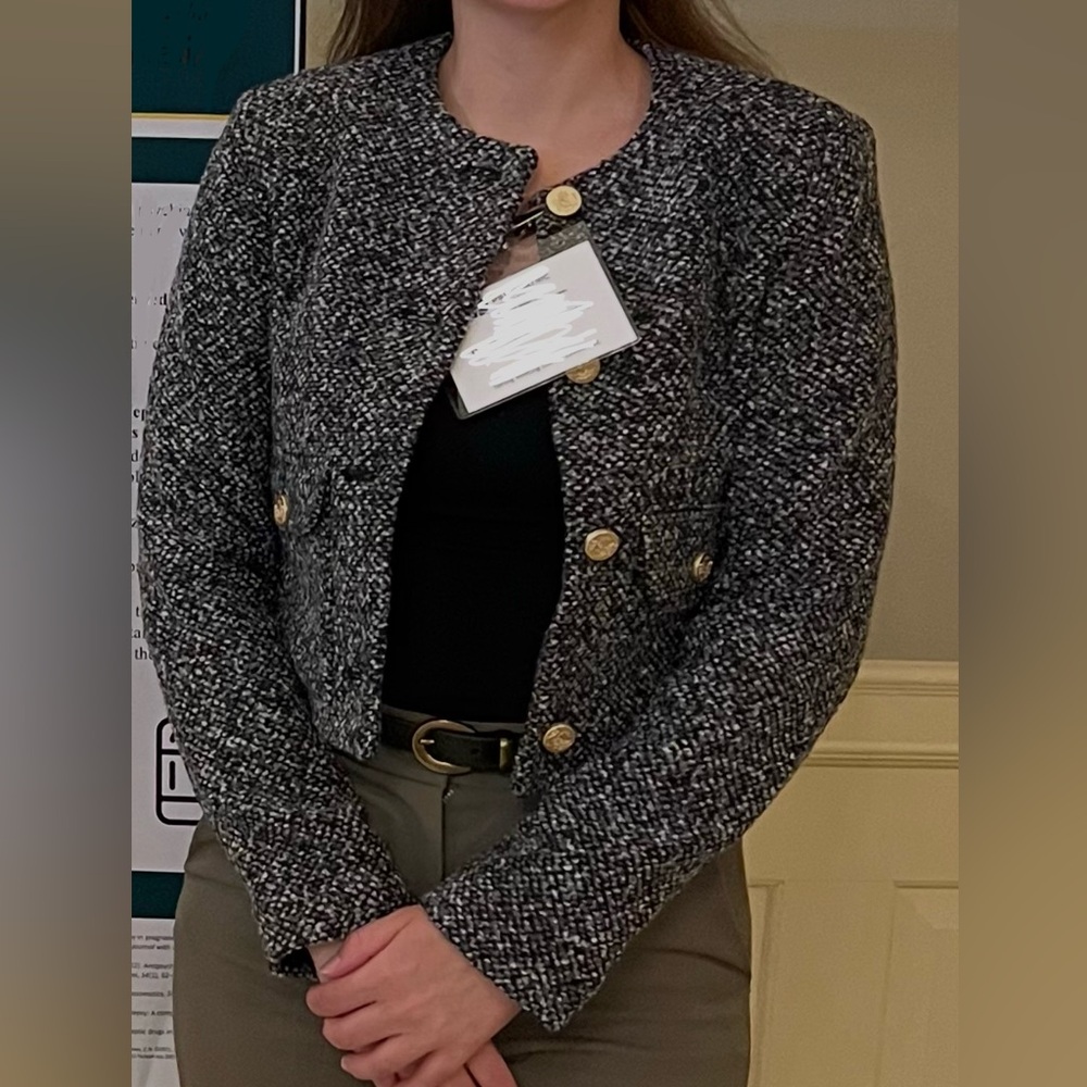 Abercrombie & Fitch Black and White Tweed Blazer